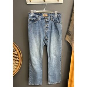 Vintage Y2K Zena Jeans Womens Size 8 MidRise Straight Button Fly Blue Denim